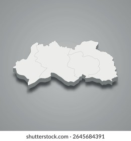 Mapa isométrico 3d de Mil-Mughan é uma região econômica do Azerbaijão, ilustração vetorial