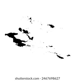 Mapa de la provincia de Milne Bay, departamento administrativo de Papúa Nueva Guinea. Ilustración vectorial.