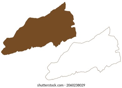 Milne Land island (Kingdom of Denmark, Greenland, North America) map vector illustration, scribble sketch Milneland map