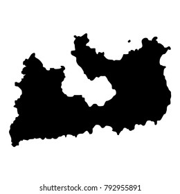 Milos map. Island silhouette icon. Isolated Milos black map outline. Vector illustration.