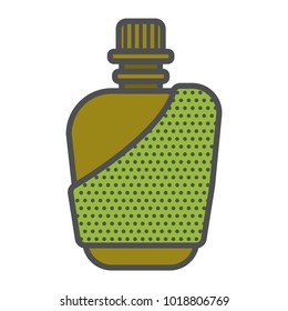 Miltary flask or cantern fo water or alcohol. Useful for jorney, nature leasure and adventures. Camping, hiking, trakking icon.