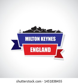 Milton Keynes skyline - England, United Kingdom, UK, Great Britain - vector illustration