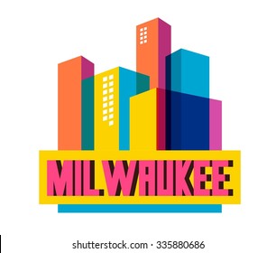 Milwaukee city logo in colorful vector
