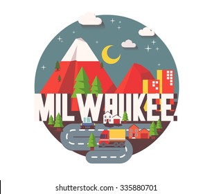 Milwaukee city logo in colorful vector