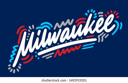 Milwaukee handwritten city name.Modern Calligraphy Hand Lettering for Printing,background ,logo, for posters, invitations, cards, etc. Typography vector.