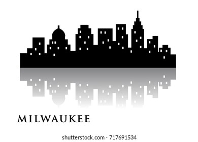 milwaukee skyline city  logo vector