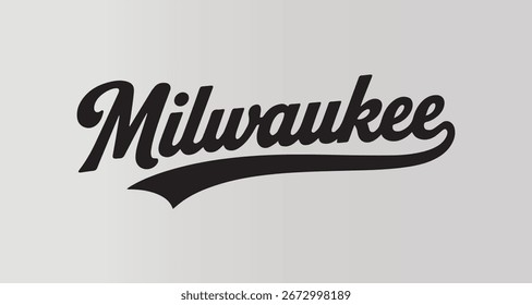 Elemento gráfico de texto de Milwaukee Ilustración Diseño de Plantilla 
