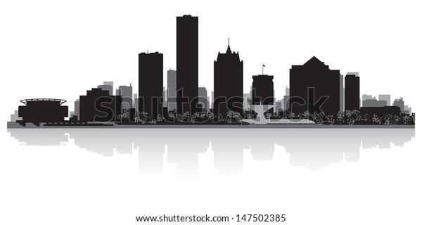 Milwaukee Usa City Skyline Silhouette Vector Stock Vector (Royalty Free ...