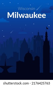 Milwaukee, USA famous city view background.