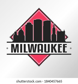 Milwaukee, WI, USA Skyline Logo. Adventure Landscape Design Vector Illustration.