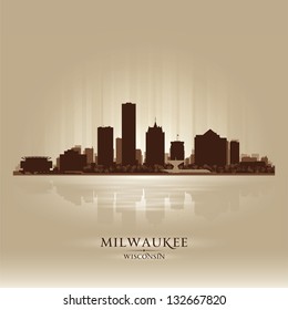 Milwaukee Wisconsin City Skyline Silhouette Vector Stock Vector ...