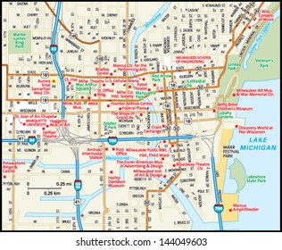 1,080 Milwaukee map Images, Stock Photos & Vectors | Shutterstock