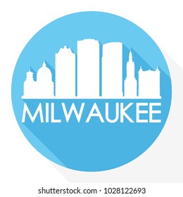 Milwaukee Wisconsin Flat Icon Skyline Silhouette Design City Vector Art Logo.