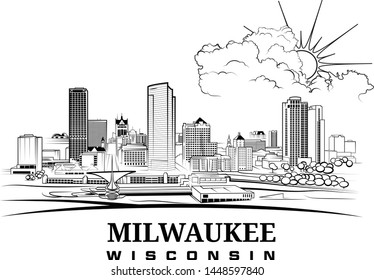 Milwaukee Wisconsin Skyline Vector Illustration