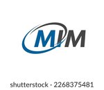 MIM letter creative modern elegant swoosh logo design