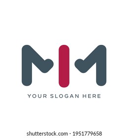 MIM Letter Logo Design with Creative Intersected icon