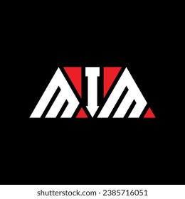 MIM triangle letter logo design with triangle shape. MIM triangle logo design monogram. MIM triangle vector logo template with red color. MIM triangular logo Simple, Elegant, and Luxurious design.
