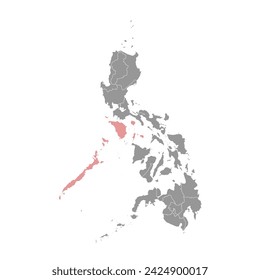 Mimaropa Region map, administrative division of Philippines. Vector illustration.