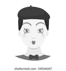 Mime artist icon in monochrome style isolated on white background. Event service symbol stock vector illustration.
