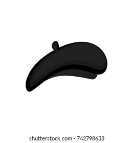 Mime black beret isolated  Mimic Cap  Vector illustration