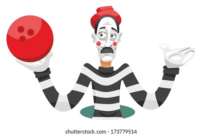 mime and bowling ball