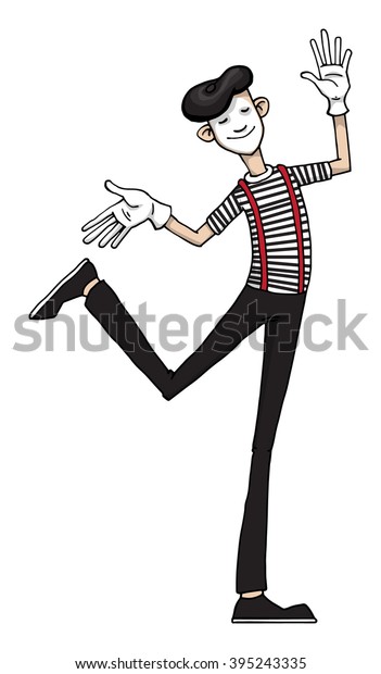 Mime Cartoon Character Isolated On White Stock Vector (Royalty Free