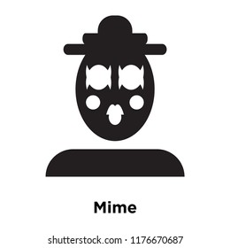Mime icon vector isolated on white background, logo concept of Mime sign on transparent background, filled black symbol