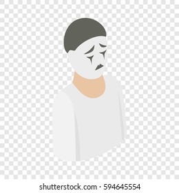 Mime isometric icon 3d on a transparent background vector illustration