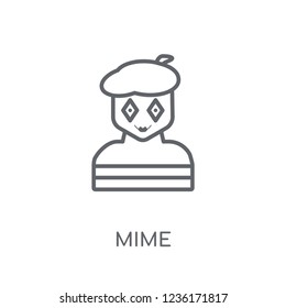Mime linear icon. Modern outline Mime logo concept on white background from Circus collection. Suitable for use on web apps, mobile apps and print media.