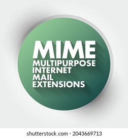 MIME Multipurpose Internet Mail Extensions - Internet standard that extends the format of email messages to support text in character sets, acronym text concept background