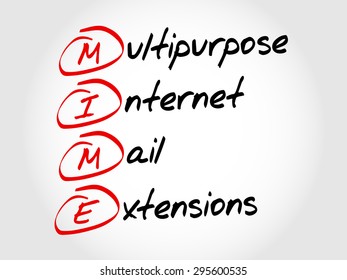 MIME Multipurpose Internet Mail Extensions, acronym business concept