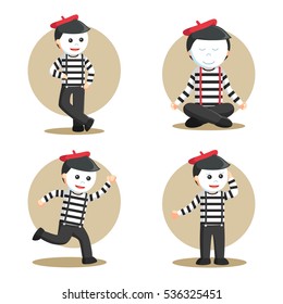 mime people set illustration design