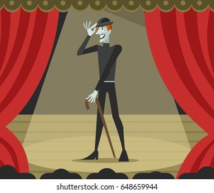 mime performance on stage