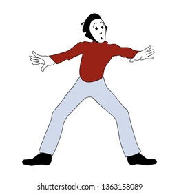 Mime Performing Different Pantomimes 