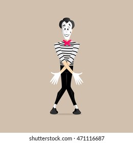 A Mime performing a pantomime called dancing 