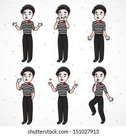 Mime (set): don't know, weeping, empty, depression, money or love, silence