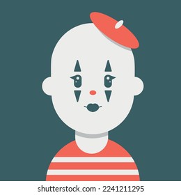 Mime vector illustration in flat style