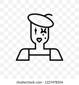 Mime vector linear icon isolated on transparent background, Mime transparency concept can be used for web and mobile