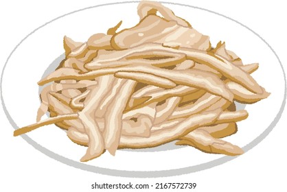 Mimigar (ear skin) is one of the Okinawan dishes, which is a dish using pork ears that is boiled or steamed and chopped.