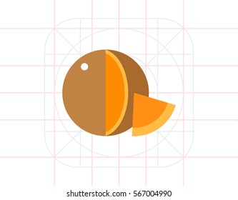 Mimolette Cheese Head and Slice Icon
