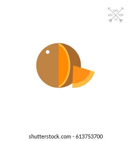 Mimolette Cheese Head and Slice Icon