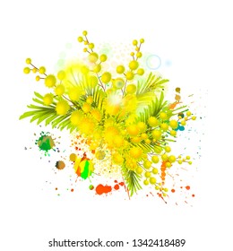 Mimosa abstraction. Vector illustration