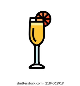 mimosa cocktail glass drink color icon vector. mimosa cocktail glass drink sign. isolated symbol illustration