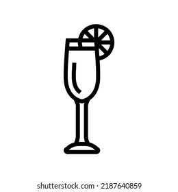 mimosa cocktail glass drink line icon vector. mimosa cocktail glass drink sign. isolated contour symbol black illustration