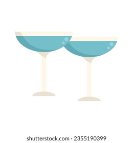 Mimosa cocktail icon flat vector. Drink toast. Party cheers isolated