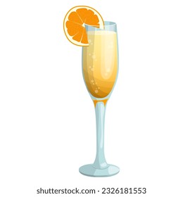 Mimosa cocktail. vector illustration on a white background.