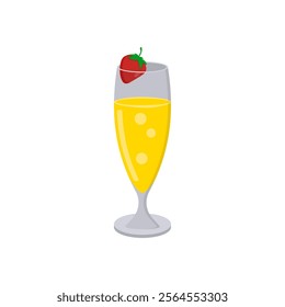 Mimosa, Cocktails Vector illustration, Isolated