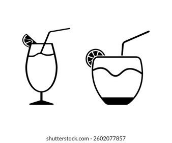 Mimosa Drink Illustrations Collections Design, Glass Alcohol Juice Party Brunch Champagne Isolated Cafe Bar Ice Art, Lemon Lime Mimosa Food Drawing Illustrations.