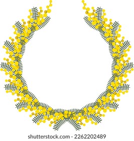 Mimosa flower circular frame 2