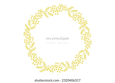Mimosa flower silhouette wreath frame